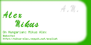 alex mikus business card